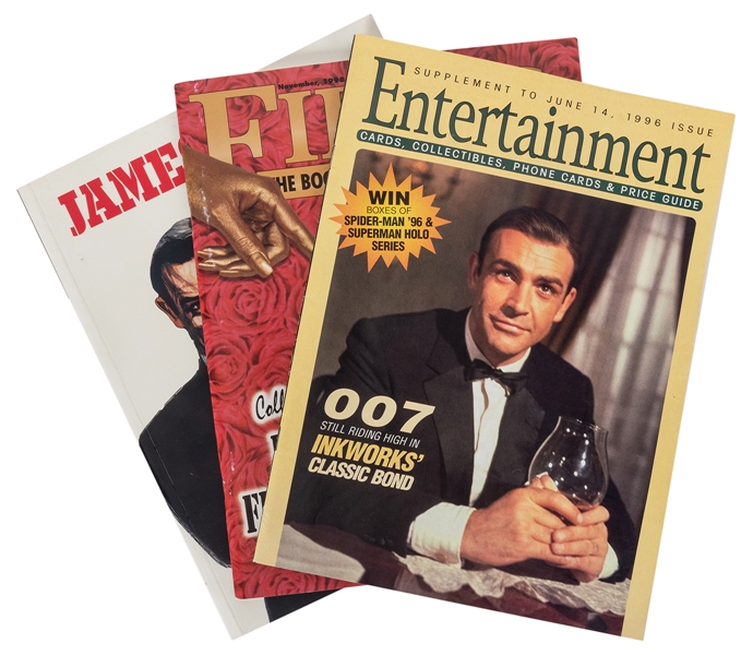 Three Magazines and Catalogues on Collecting James Bond Memorabilia.