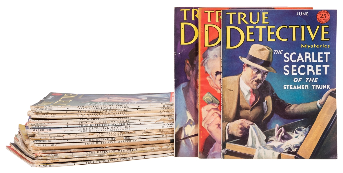 Large Collection of Over 150 True Detective and Master Detective Magazines.