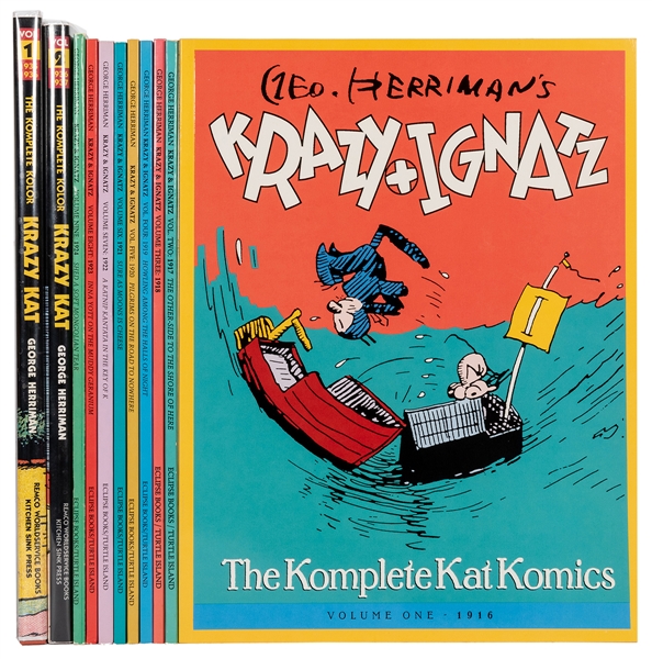 The Komplete Kolor Krazy Kat in Two Volumes [together with:] Nine Volumes of Krazy and Ignatz: The Komplete Kat Komics.