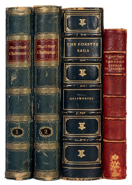 Four Finely Bound Works on Literature.