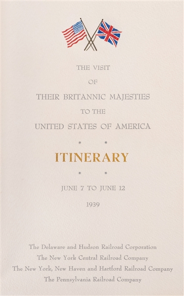 Visit of Their Britannic Majesties to the United States of America. June 7-12, 1939.