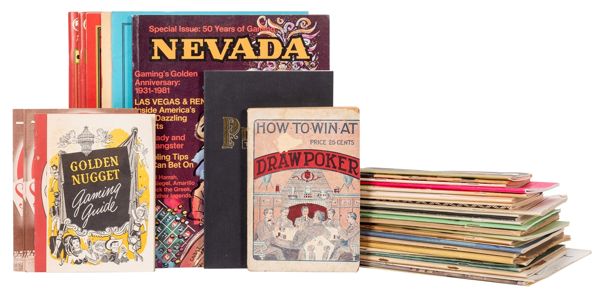 Large Group of Gambling Supply Catalogues, Pamphlets, Magazines, and Various Ways to Cheat at Cards. 