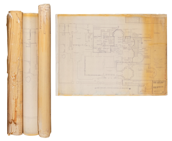 Wright, Frank Lloyd. Frank Lloyd Wright Home and Studio Restoration Blueprints. 