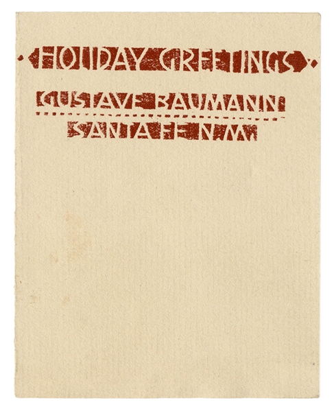 Gustave Baumann Holiday Greetings Card. 