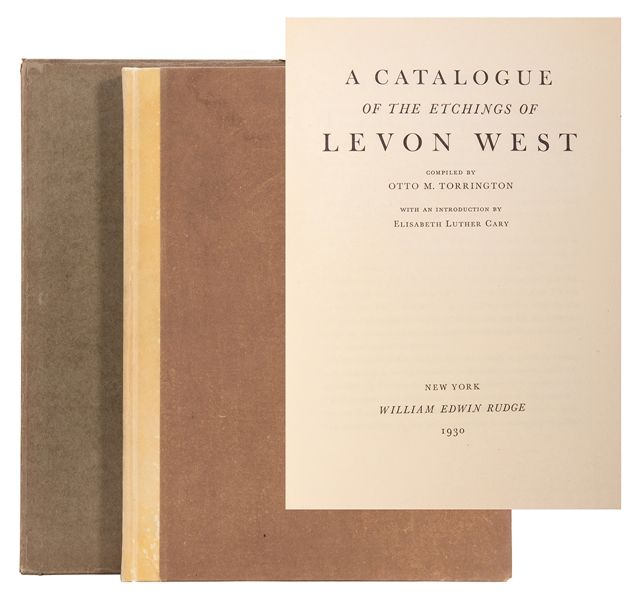 Catalogue of the Etchings of Levon West, with original signed etching by the artist.