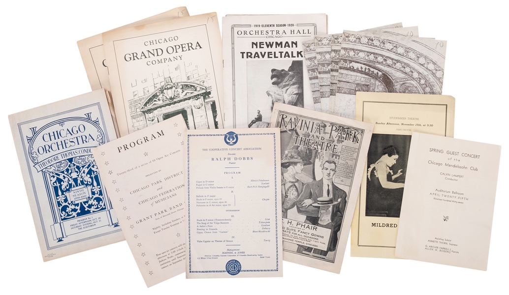 Collection of Chicago Symphony, Opera, and Recital Programs.