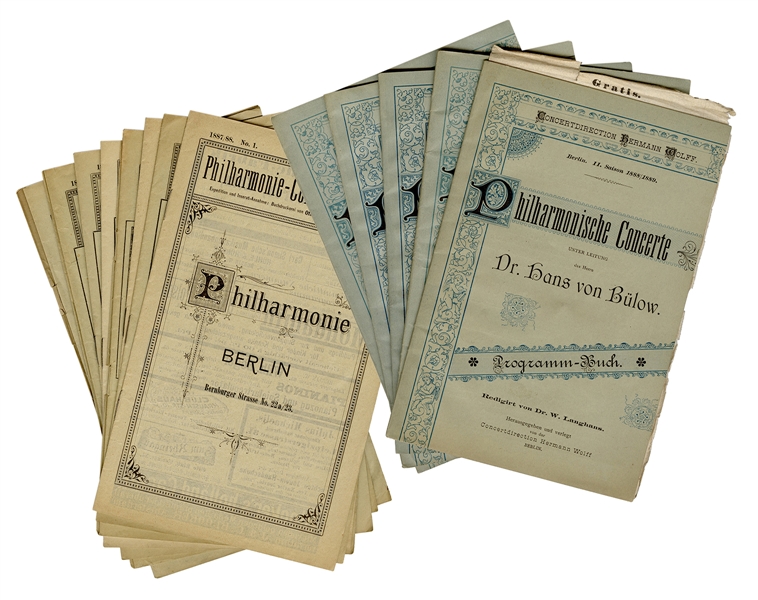 Collection of 1880s Berlin Philharmonic Programs.