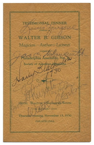  Gibson Walter. Walter Gibson Testimonial Dinner Program A...