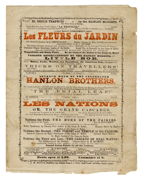  Hanlon Brothers Royal Alhambra Palace Program. London: J.W....