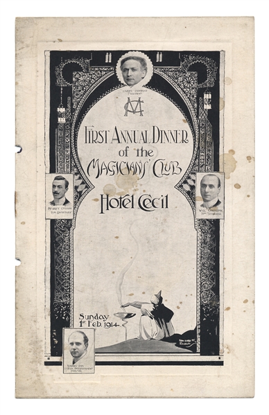  Houdini, Harry (Ehrich Weisz). First Annual Magicians’ Club...