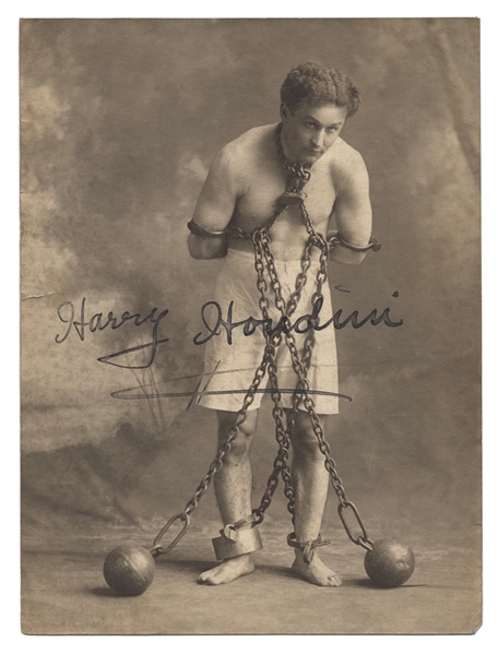  Houdini, Harry (Ehrich Weisz). Signed Photograph of Houdini...