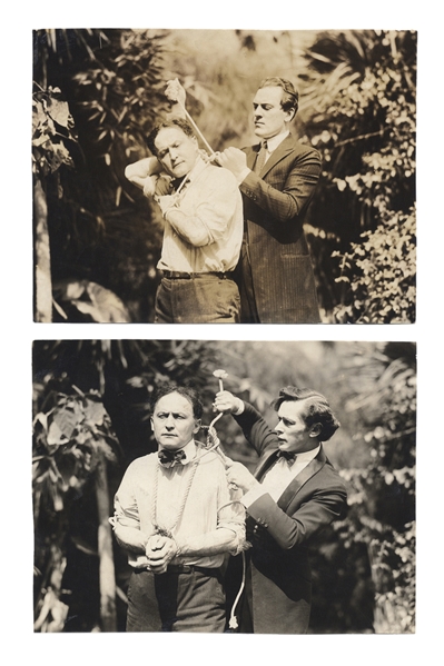  Houdini, Harry (Ehrich Weisz). Two Photographs of Houdini b...