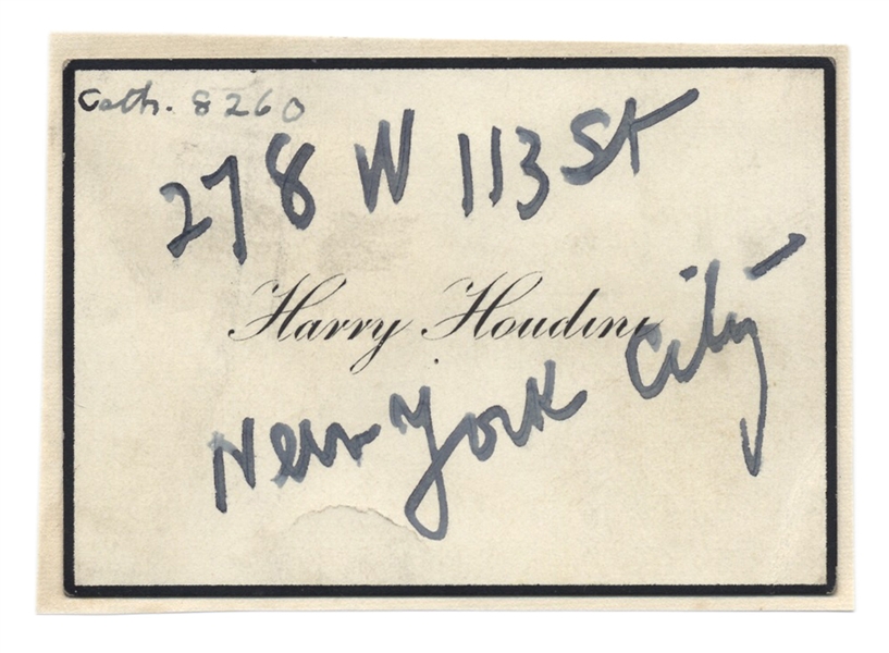 Houdini, Harry (Ehrich Weisz). Houdini Mourning Card with H...