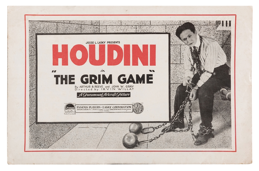  Houdini, Harry (Ehrich Weisz). Houdini Grim Game Promotiona...