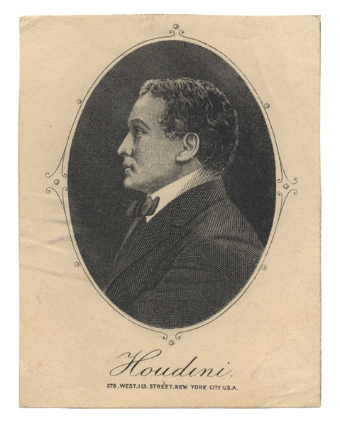  Houdini, Harry (Ehrich Weisz). Houdini’s Engraved Bookplate...