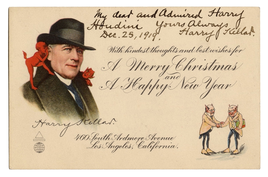  Kellar, Harry (Heinrich Keller). Lithographed Holiday Greet...