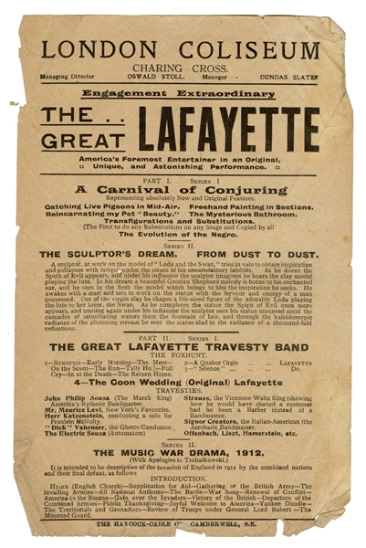  Lafayette (Sigmund Neuberger). The Great Lafayette London C...