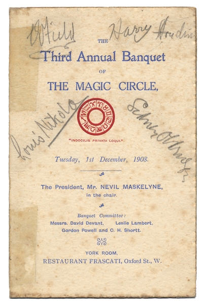  [Autographs] Magic Circle Third Annual Banquet Program Sig...