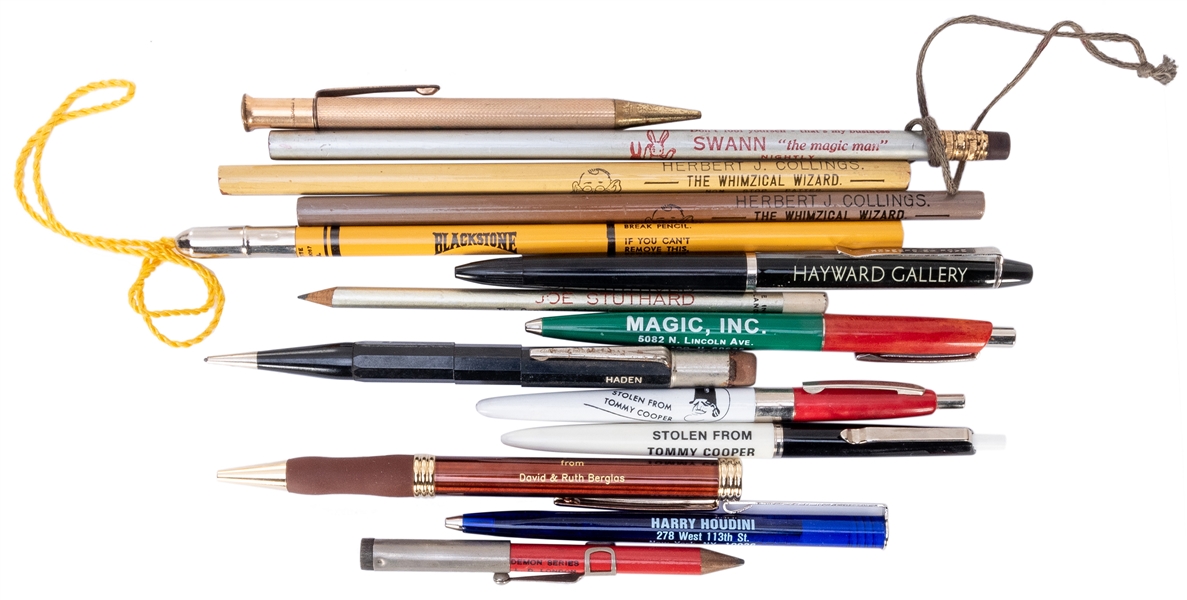  Magician’s Gimmicked and Souvenir Pencils and Pens. Includi...