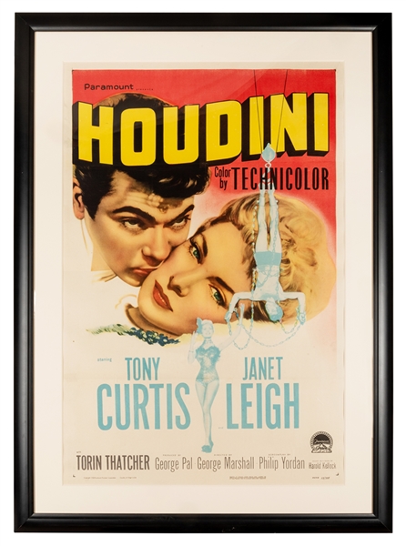  Houdini. Paramount Studios 1953. Color poster advertising ...