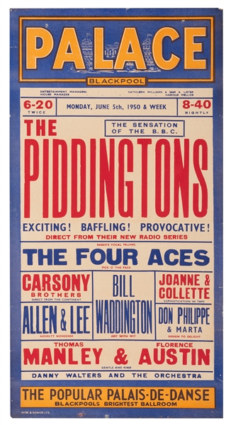  Piddingtons, The. Piddingtons Blackpool Broadside. Ayre & S...