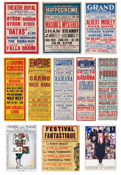  [Posters] Twelve Vintage Magic Posters and Broadsides. Brit...