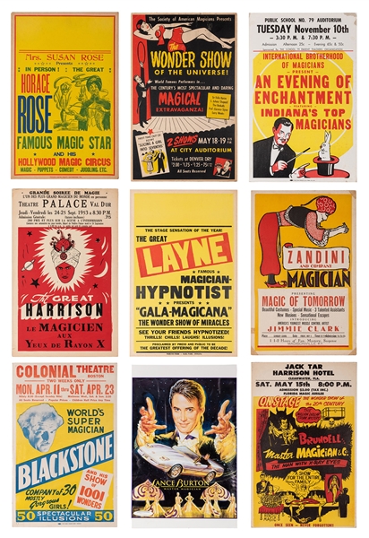  Lot of Eight Vintage Magic Window Cards. American 1950s/60...