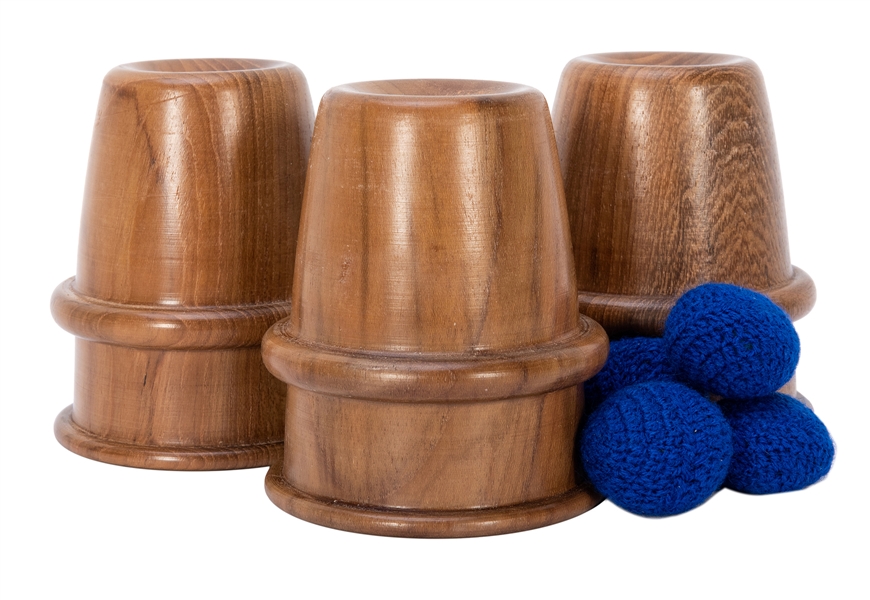  Wooden Cups and Balls. Japan: Mikame Craft ca. 1990. Set o...
