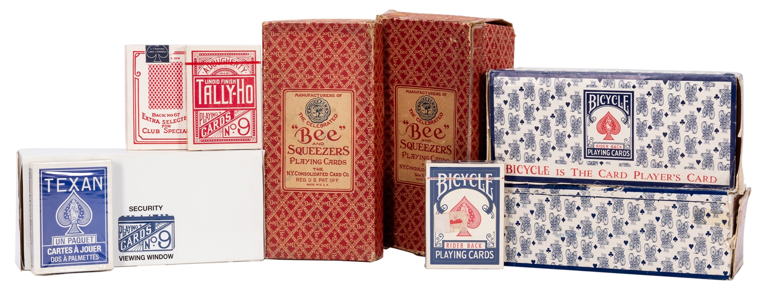  Lot of Vintage Sealed Playing Cards. Including seven Bicycl...