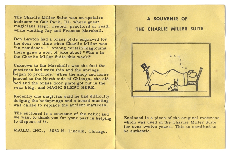  Miller, Charlie. A Souvenir of the Charlie Miller Suite. “S...