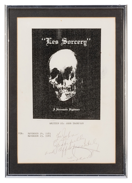  Price, Vincent. Vincent Price Signed “Les Sorcery” Script C...