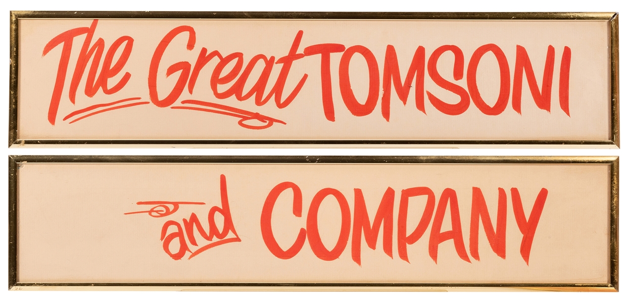  The Great Tomsoni and Company Lettered Signs. Hand-lettered...