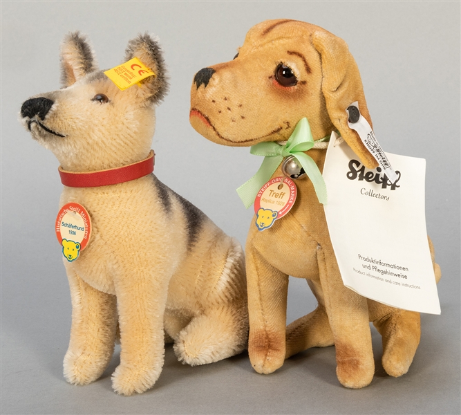  Pair of Steiff Replica Dogs. Including Treff 1928 Replica (...