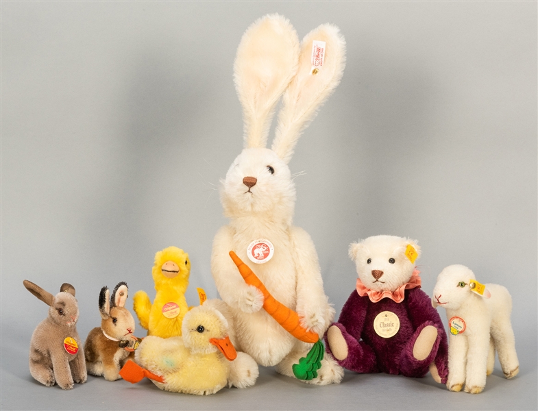  Steiff Easter / Spring Themed Animals Group. Seven pieces, ...