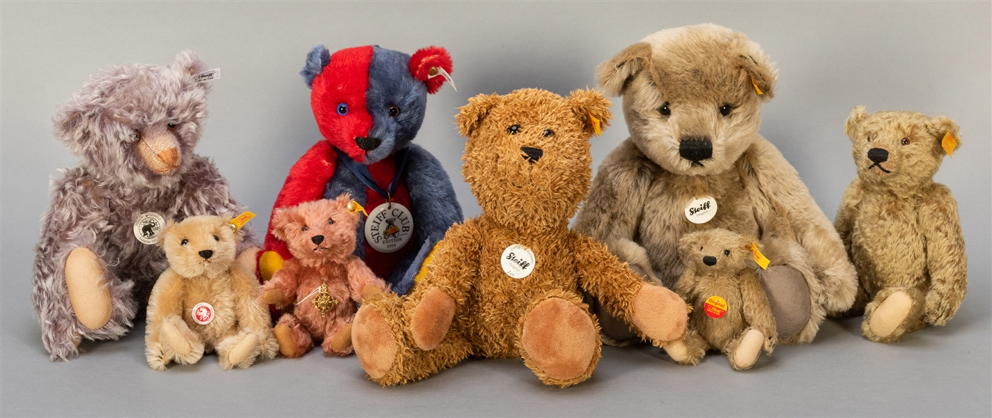  Lot of 8 Steiff Teddy Bears. Including Jan (022647); Classi...