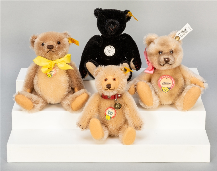  Steiff Small Replica Teddy Bears. Lot of 4. Group of histor...