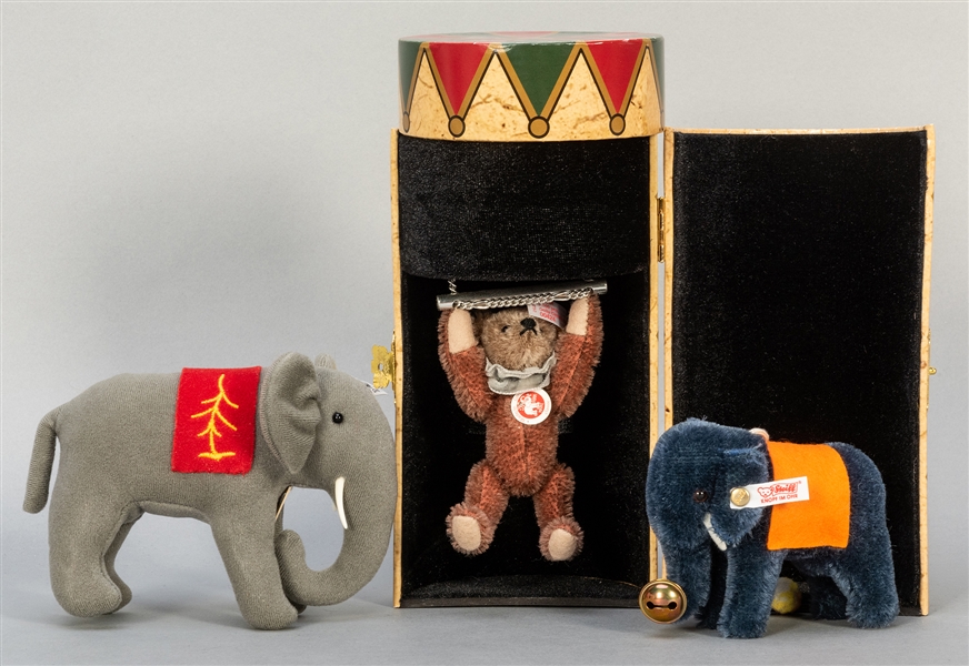  Steiff Dolly Circus Teddy and Two Elephants. Including Doll...