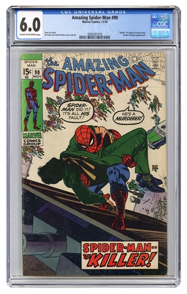  Amazing Spider-Man #90. Marvel Comics, 1970. CGC 6.0 graded...