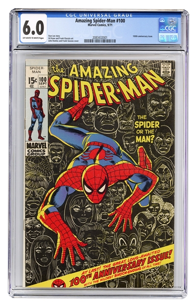  Amazing Spider-Man #100. Marvel Comics, 1971. CGC 6.0 grade...