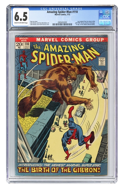  Amazing Spider-Man #110. Marvel Comics, 1972. GCG 6.5 grade...