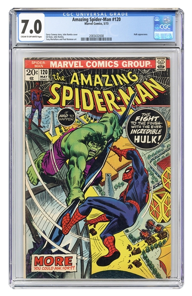  Amazing Spider-Man #120. Marvel Comics, 1973. CGC 7.0 grade...