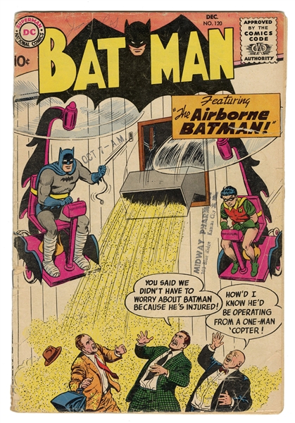 Batman #120. DC Comics, 1958. Ungraded. Corner creased with...