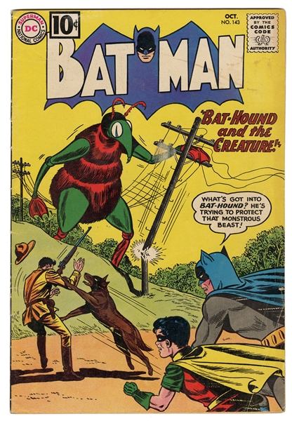  Batman #143. DC Comics, 1961. Ungraded. Corner crease.