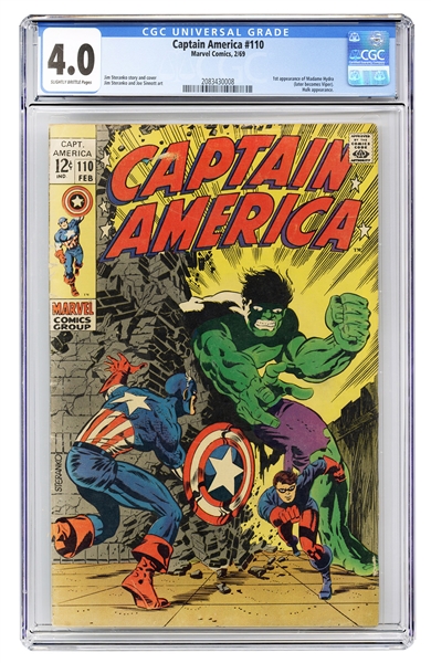  Captain America #110. Marvel Comics, 1969. CGC 5.5 graded c...