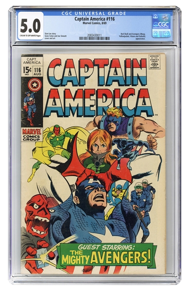  Captain America #116. Marvel Comics, 1969. CGC 5.0 graded c...