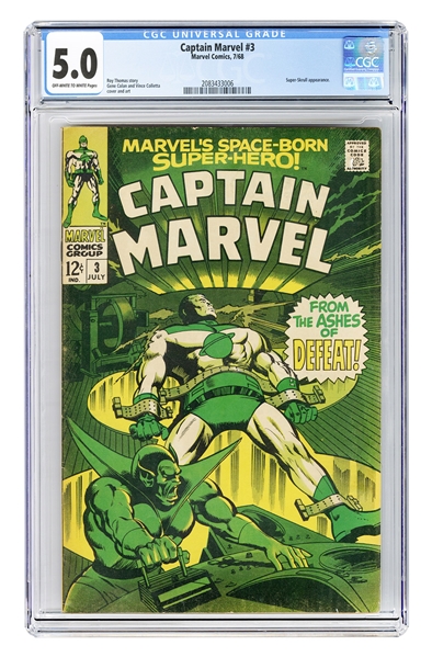  Captain Marvel #3. Marvel Comics, 1968. CGC 5.0 graded copy...