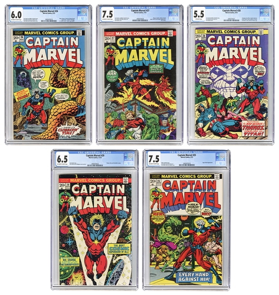  Captain Marvel #25, #26, #27, #28, and #29. Marvel Comics, ...