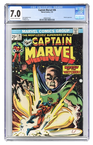  Captain Marvel #36. Marvel Comics, 1975. CGC 7.0 graded cop...