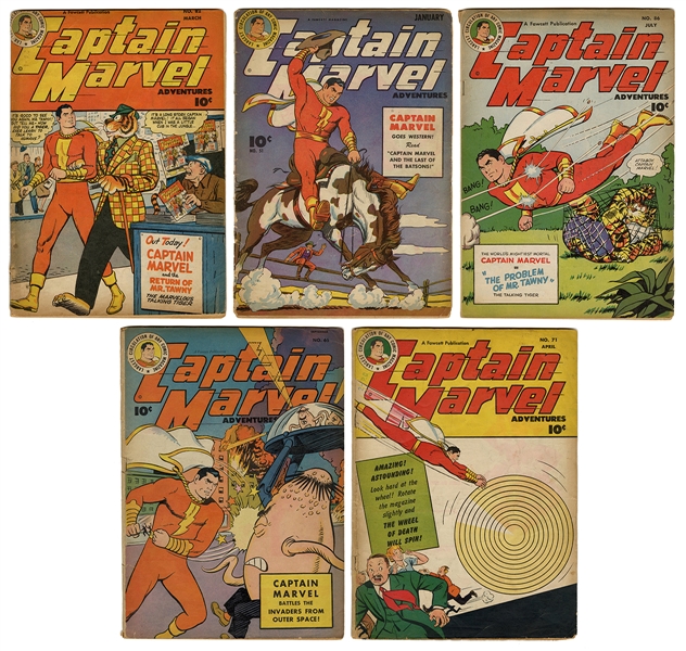  Group of Five Captain Marvel Comics. Ungraded. Includes Nos...