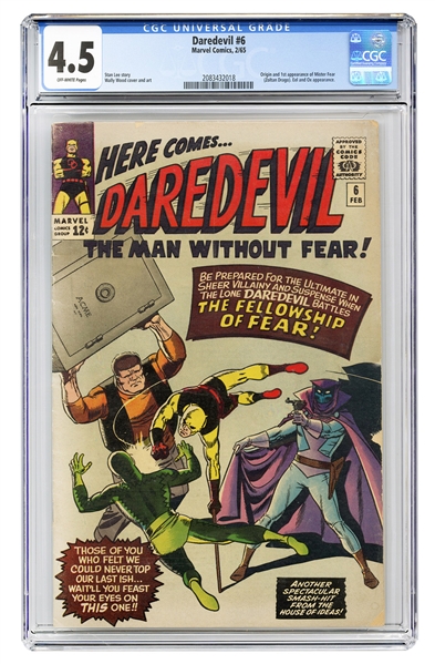  Daredevil #6. Marvel Comics, 1965. CGC 4.5 graded copy with...